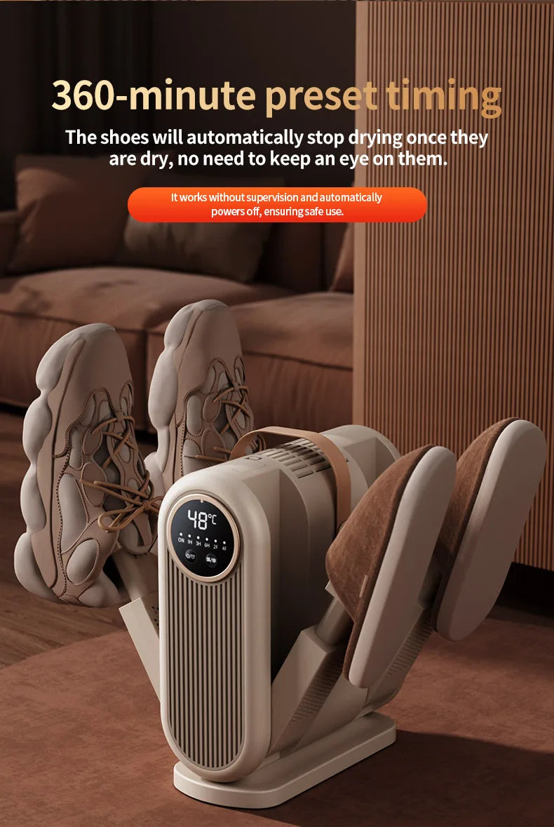 Foldable Electric Shoe Dryer and Deodorizer with Timer
