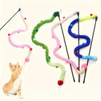 Interactive Plush Cat Teaser Wand Toy
