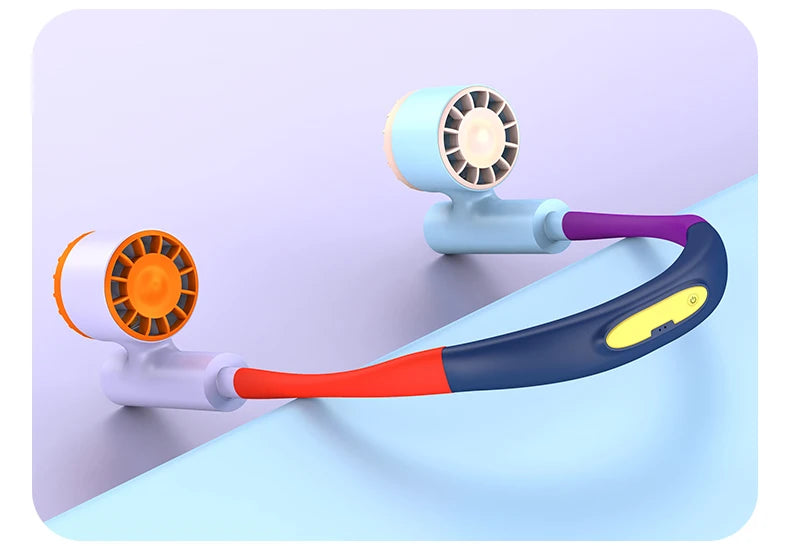 Portable Rechargeable Hands-Free Neck Fan for Travel and Sports