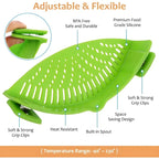 Universal Clip-On Silicone Pot Strainer for Kitchen