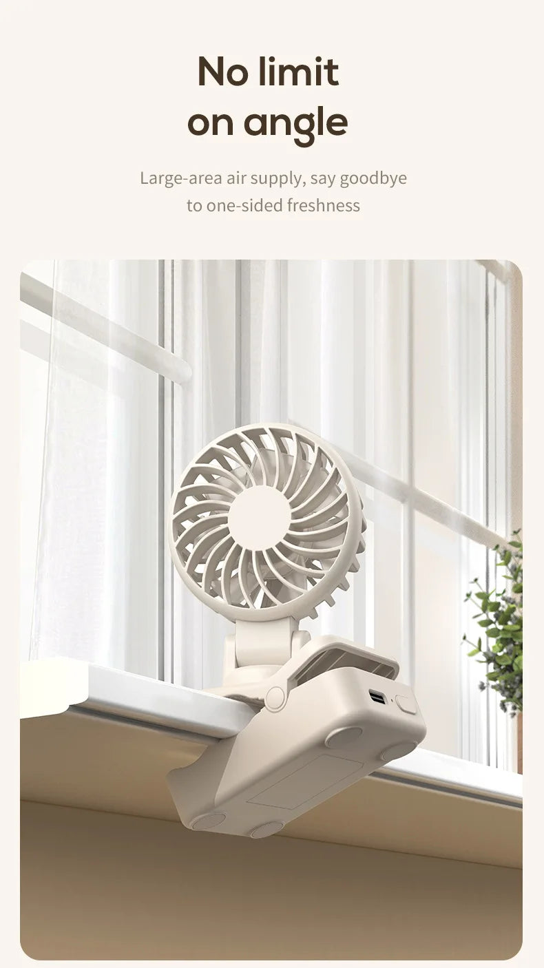 Portable USB Rechargeable Clip-On Cooling Fan