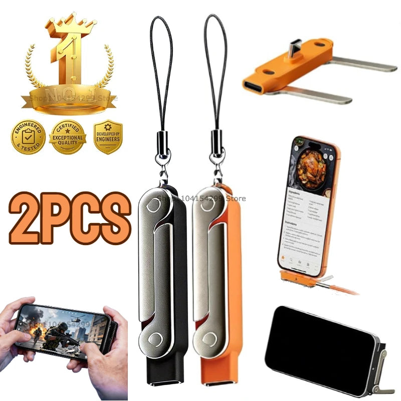 2-in-1 Fast Charging Cable with Built-in Foldable Phone Stand - 17