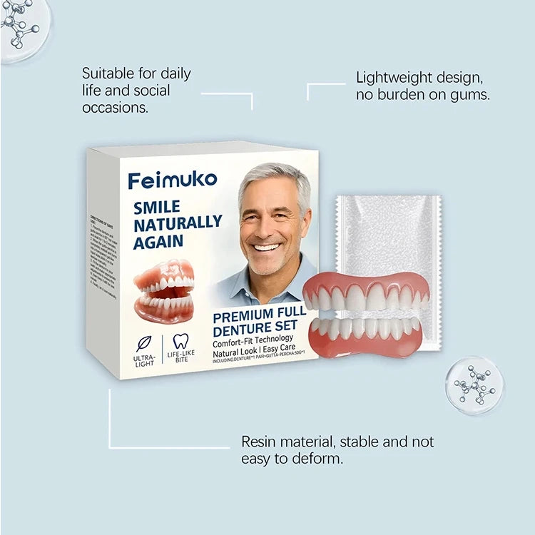 Comfortable Full Set Natural Look Dentures for Instant Confident Smile