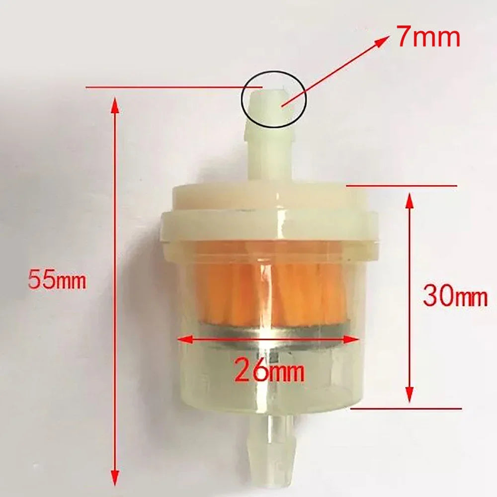 10-Piece Inline Gasoline Fuel Filter Set for Motorcycles and ATVs - 6