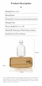 Waterless Wood and Glass Essential Oil Aromatherapy Diffuser