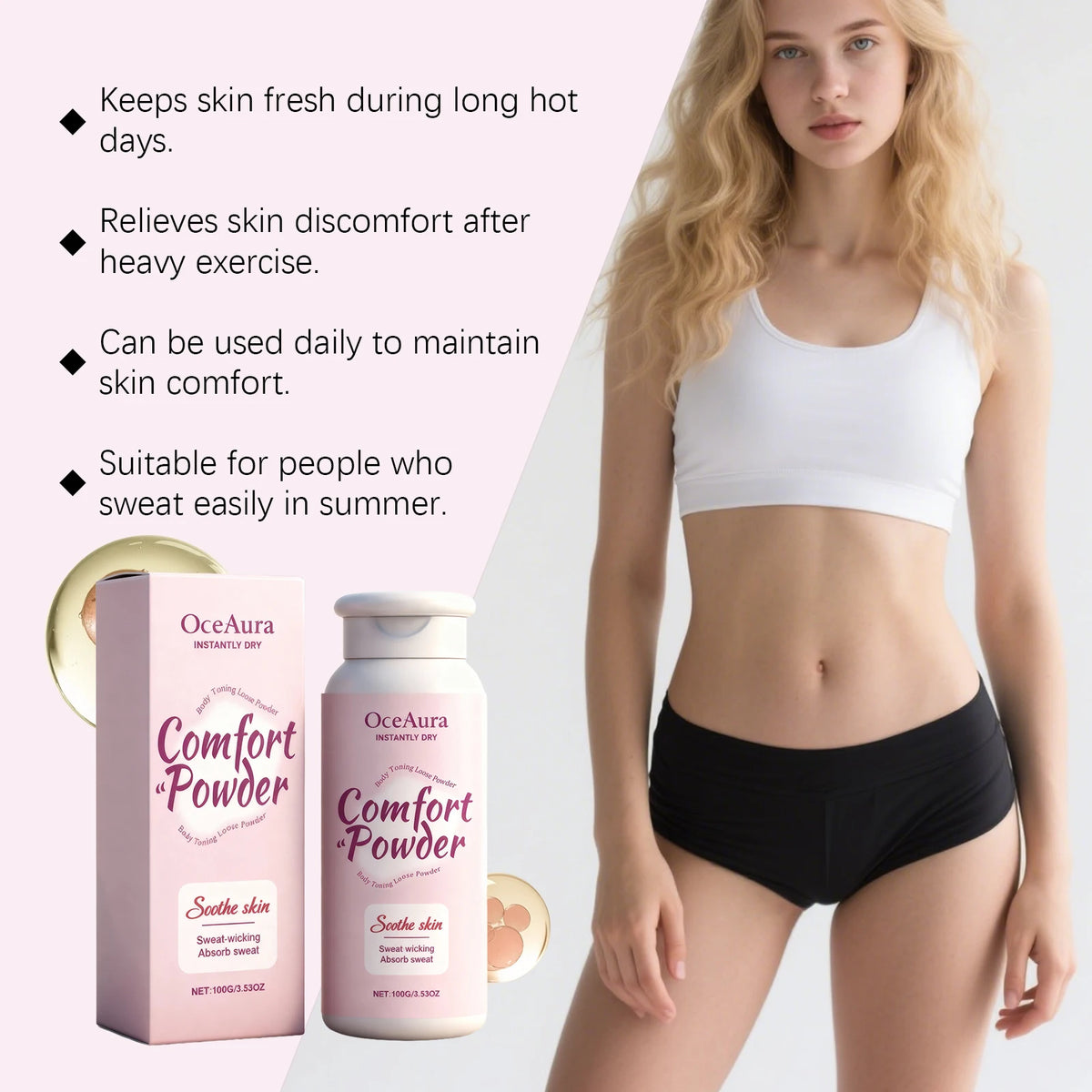 Refreshing Sweat-Absorbing Body Comfort Powder