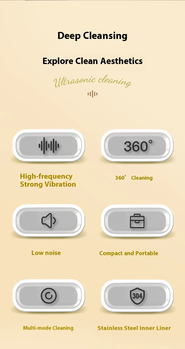 Portable Ultrasonic Jewelry and Glasses Cleaner