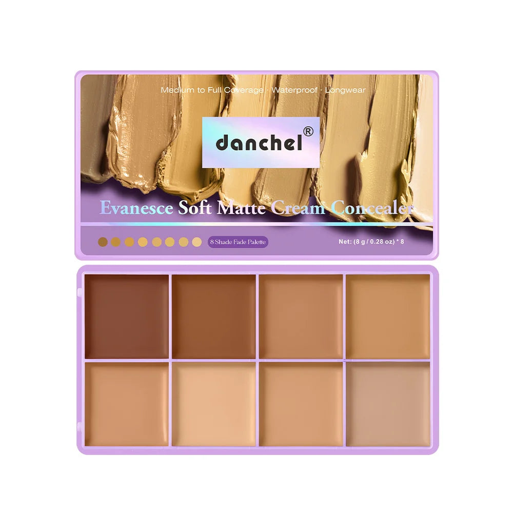8-Shade Waterproof Full Coverage Cream Concealer Palette - 17