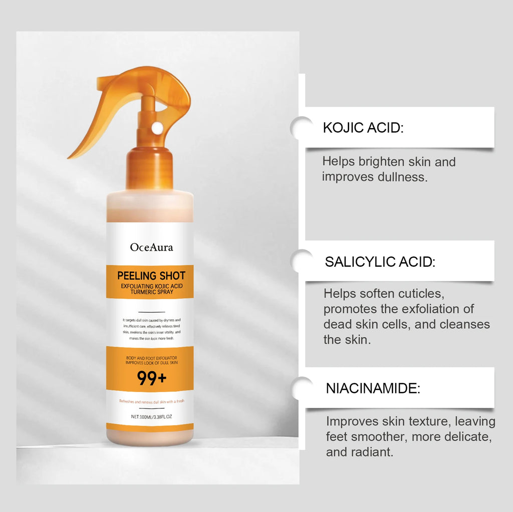 Exfoliating Brightening Skin Peeling Spray for Body and Feet