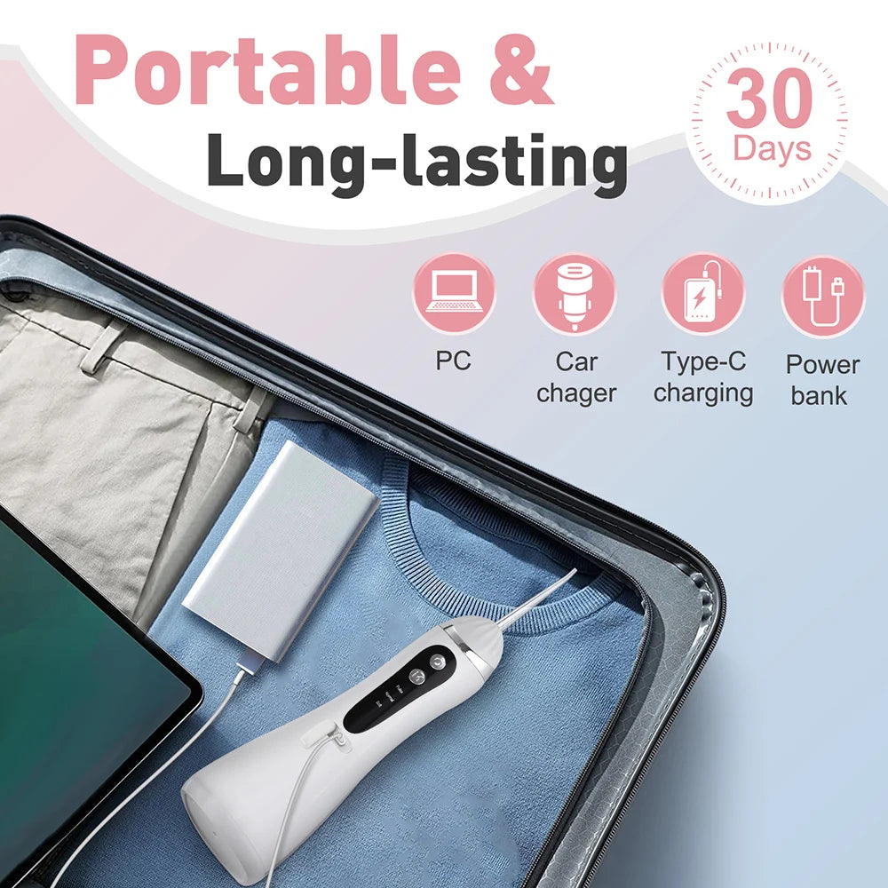 Portable Rechargeable Electric Water Flosser for Teeth Deep Cleaning