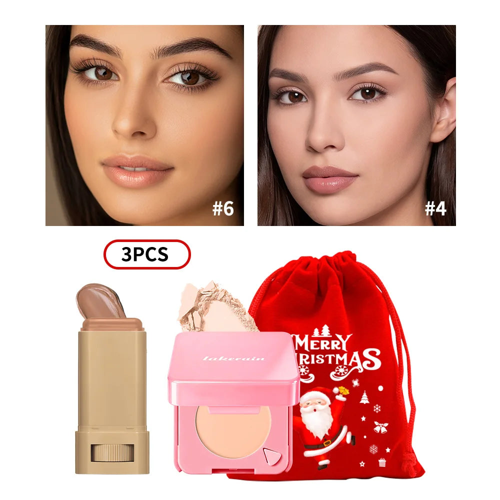 Matte Foundation Stick and Pressed Setting Powder Makeup Set - 40