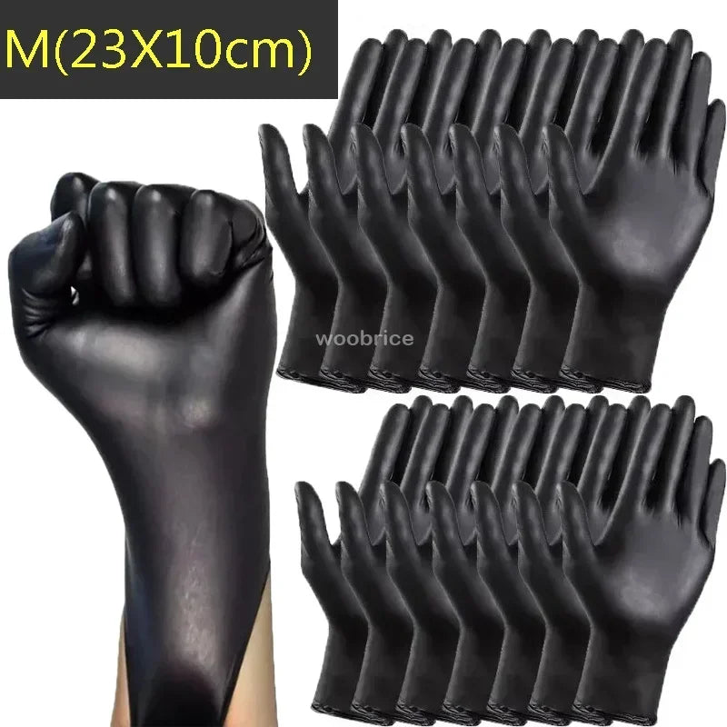 200 Pcs Disposable Black Multipurpose Safety Gloves - 16