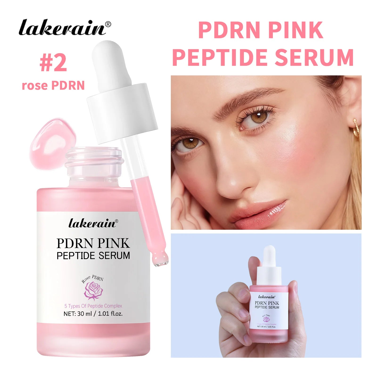 Salmon PDRN Pink Peptide Facial Serum for Glass Skin Glow - 19