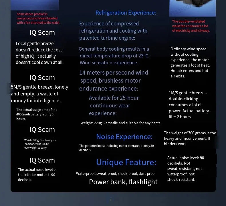 Portable Waist Clip Cooling Fan with Power Bank - 26