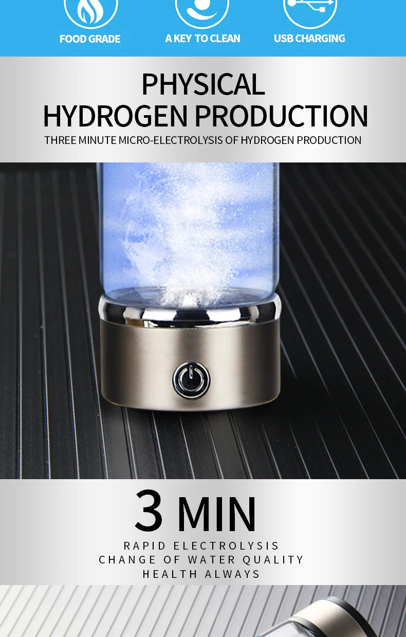Portable Hydrogen Water Ionizer Bottle