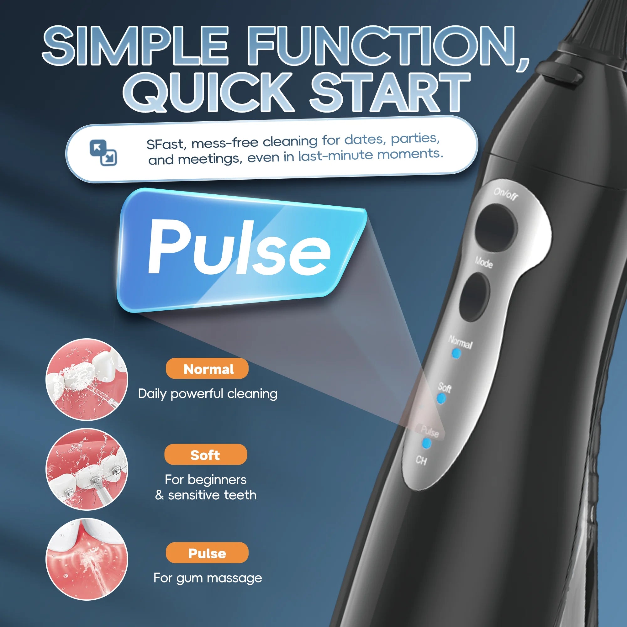 Portable Rechargeable Water Flosser for Oral Hygiene and Teeth Cleaning - 5