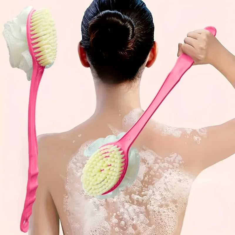 2-in-1 Long Handle Exfoliating Bath Brush and Shower Scrubber - 9