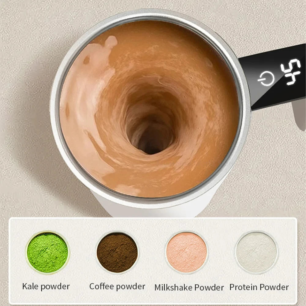 Automatic Magnetic Self-Stirring Coffee Mug with Temperature Display - 2