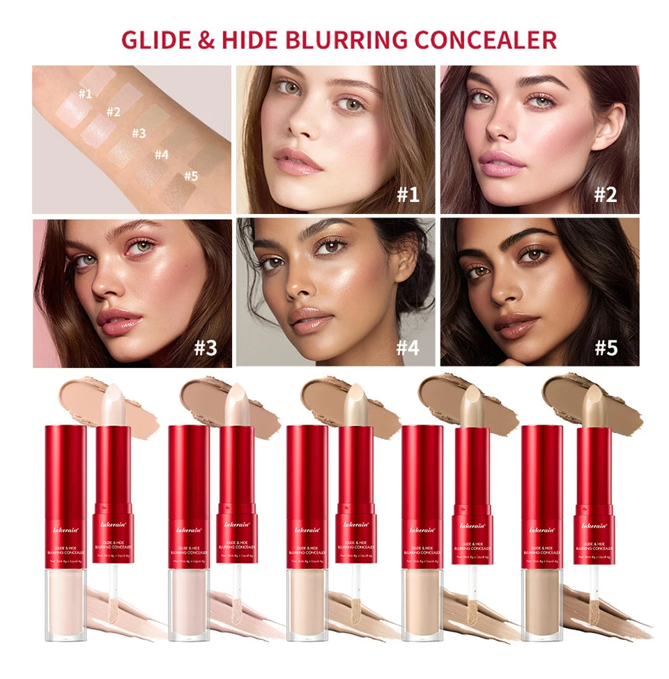 2-in-1 Liquid and Stick Blurring Concealer for Full Face Coverage