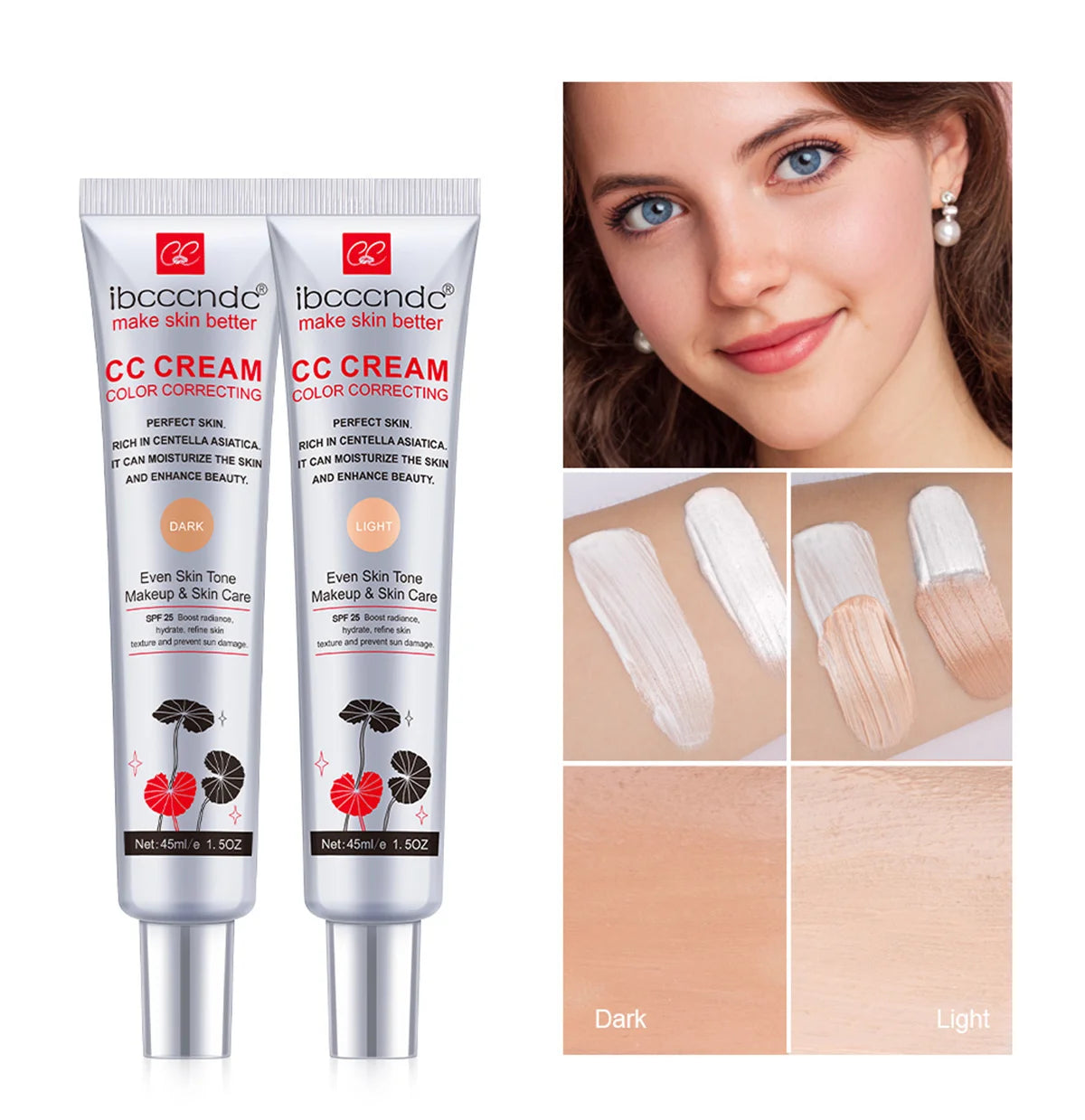 Color Correcting CC Cream and Sunscreen Blush Stick Set - 13