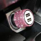 Dual Port Rhinestone USB Car Charger