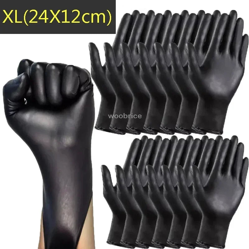 200 Pcs Disposable Black Multipurpose Safety Gloves - 18