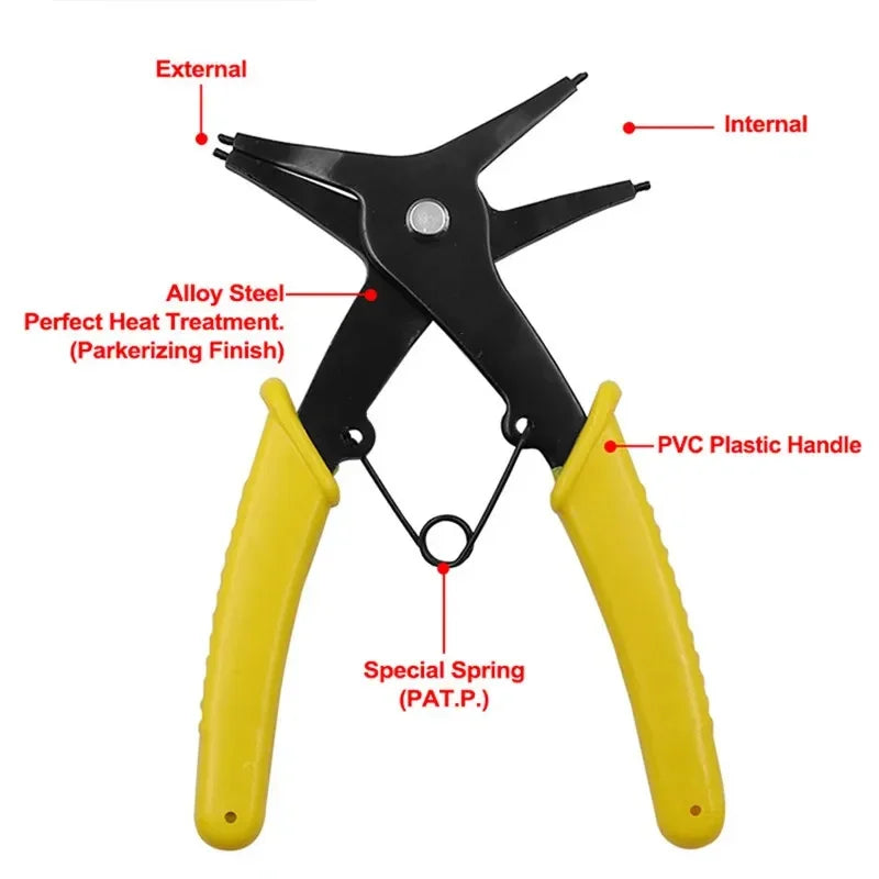Multifunctional 4-in-1 Circlip Snap Ring Plier Tool