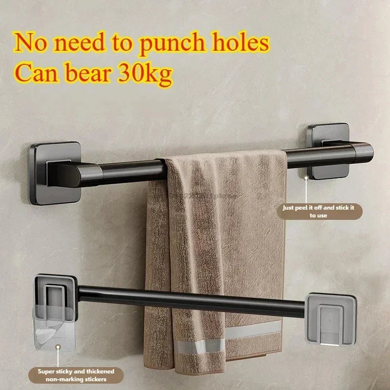 Wall Mounted No-Drill Bathroom Towel Rack - 4
