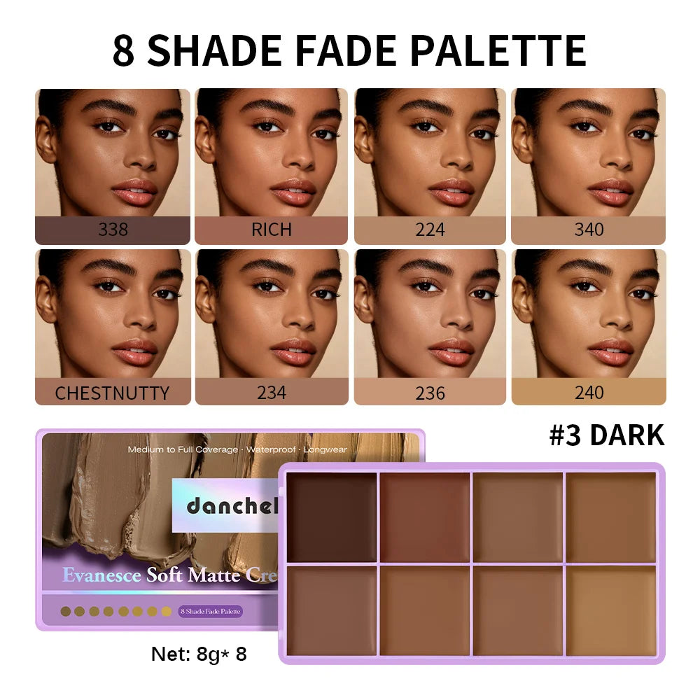 8-Shade Cream Concealer and Contour Palette - 22