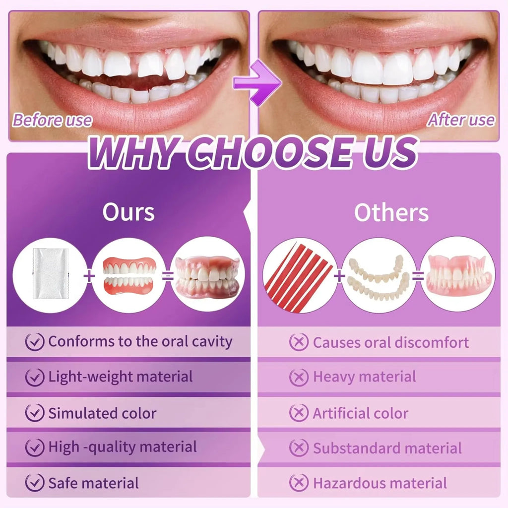Comfortable Silicone Cosmetic Dentures for Instant Smile