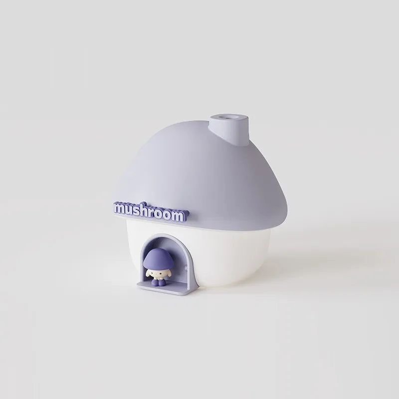Cute Mushroom House Humidifier with LED Night Light