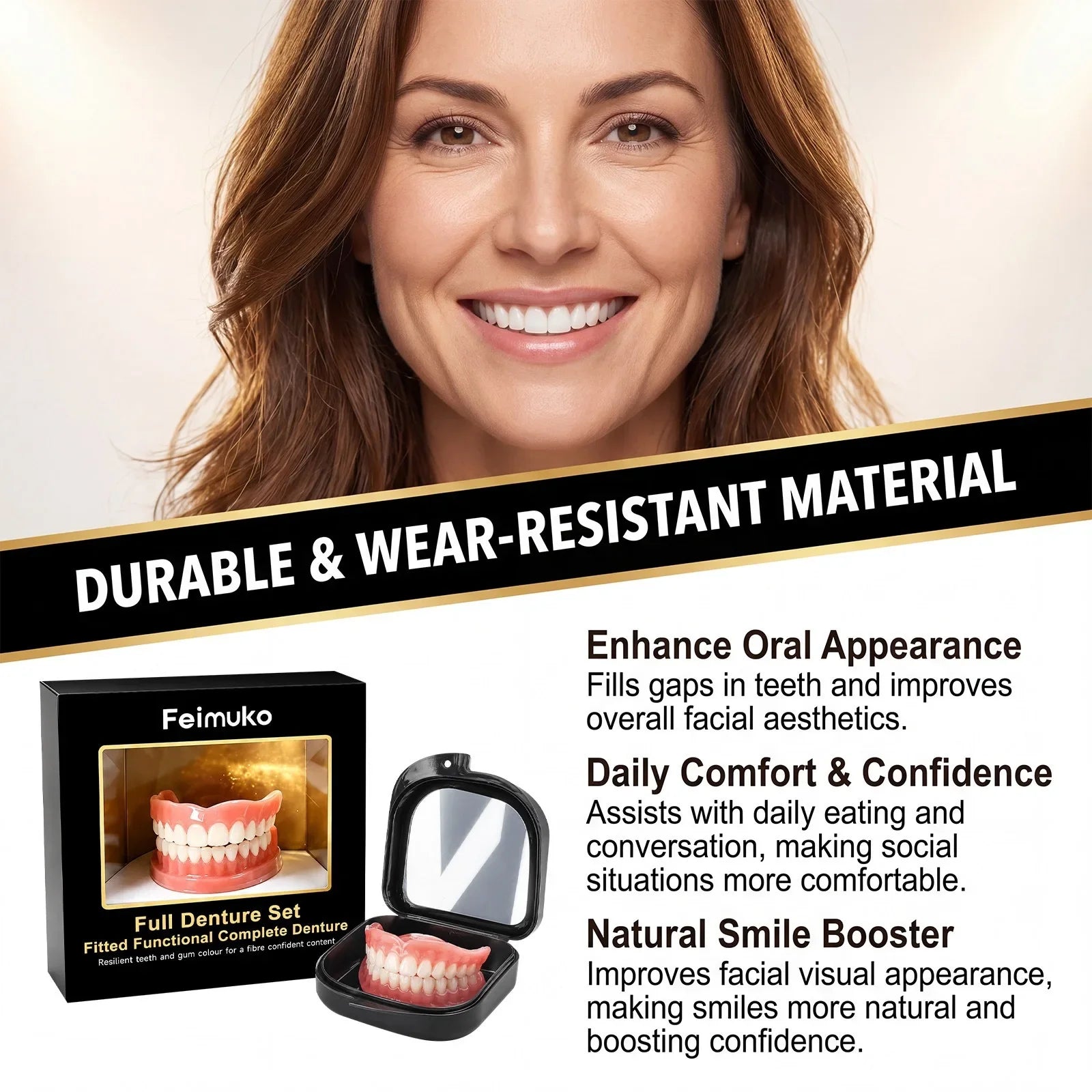 Custom Silicone Upper and Lower Denture Set - 9