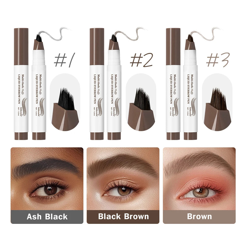 Waterproof Multi-Fork Liquid Eyebrow Pen