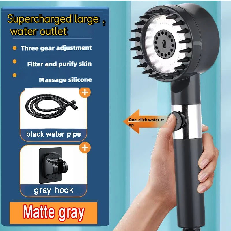 4-Mode High-Pressure Handheld Filtered Shower Head