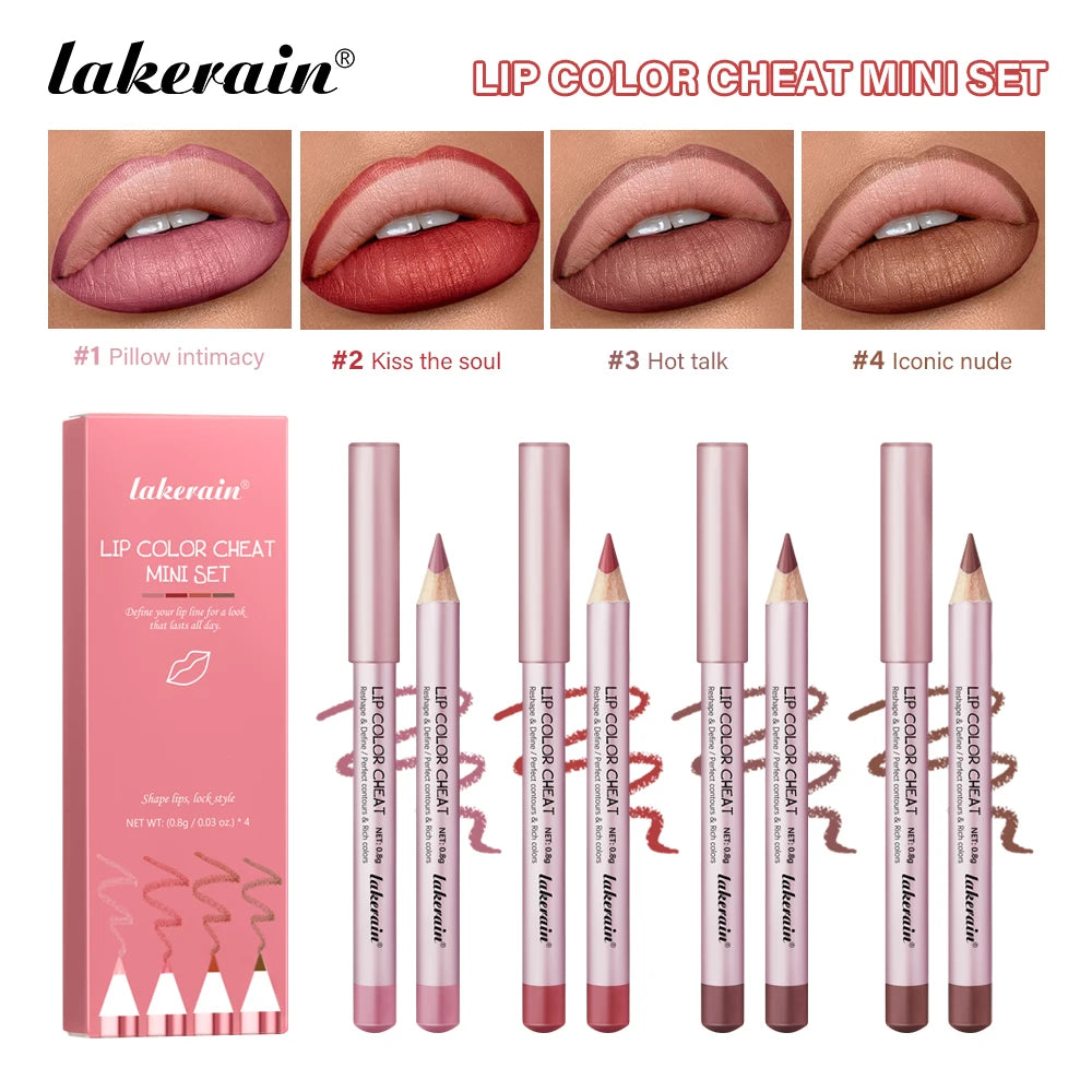Waterproof Matte Lip Liner Pencil Set for Defined Lips - 1