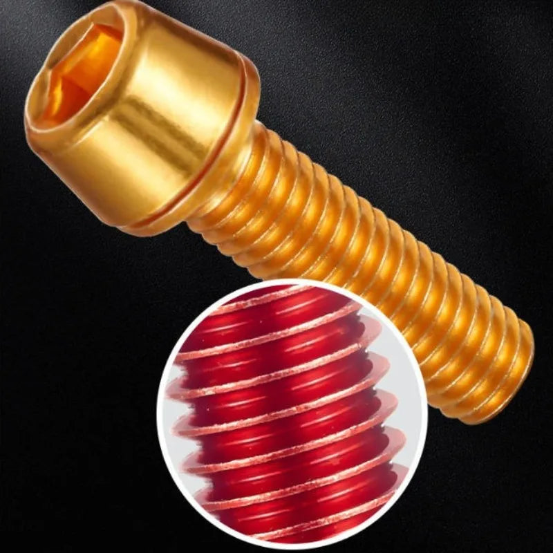 6-Piece M5x18mm Colored Bike Stem and Handlebar Bolt Set - 3