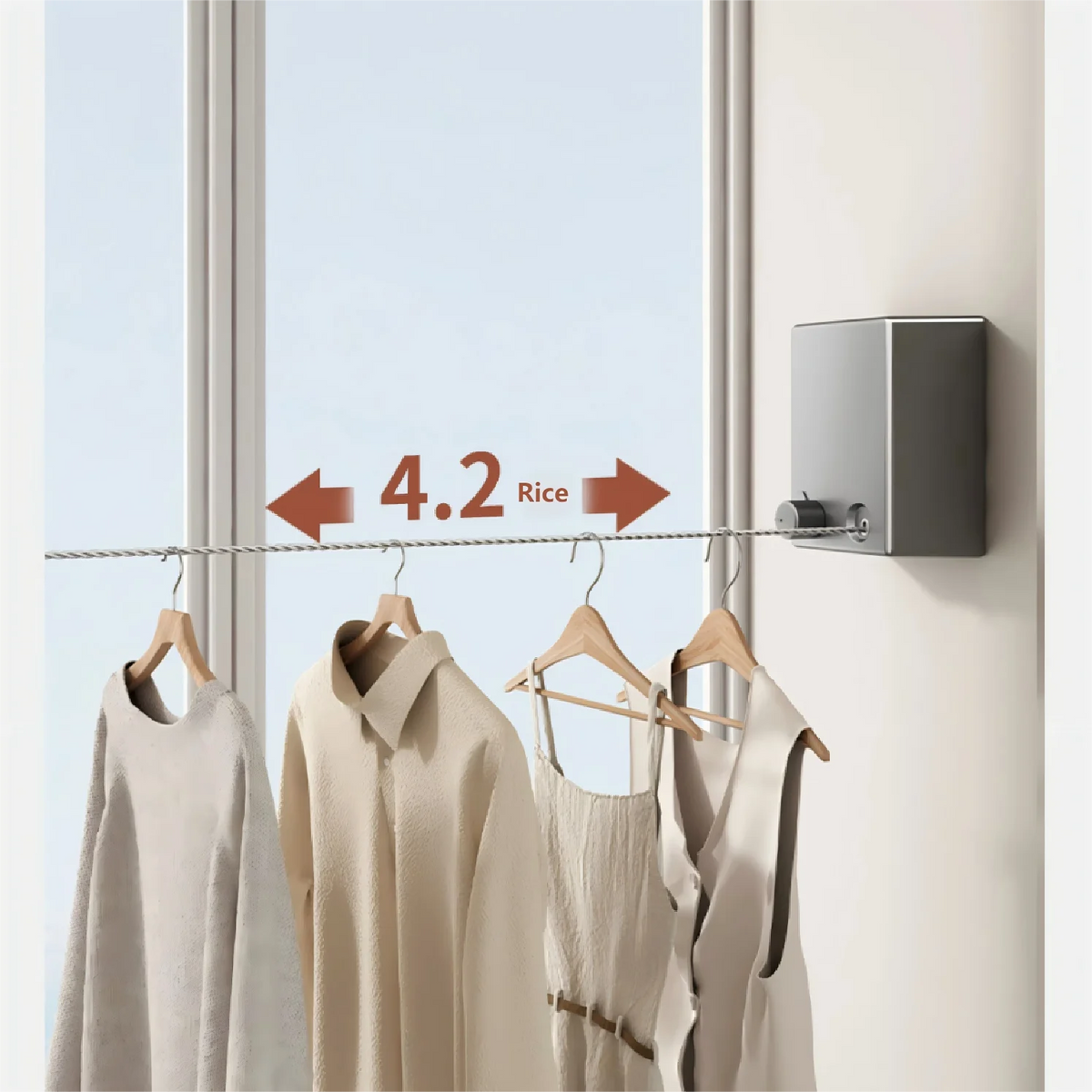 Wall Mounted Retractable Indoor Clothesline for Laundry Drying