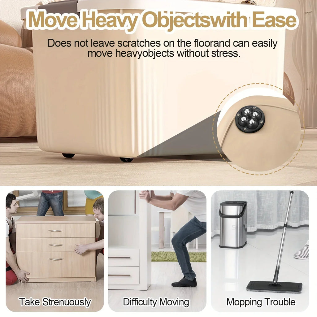 Self-Adhesive 360° Swivel Casters for Furniture and Appliances