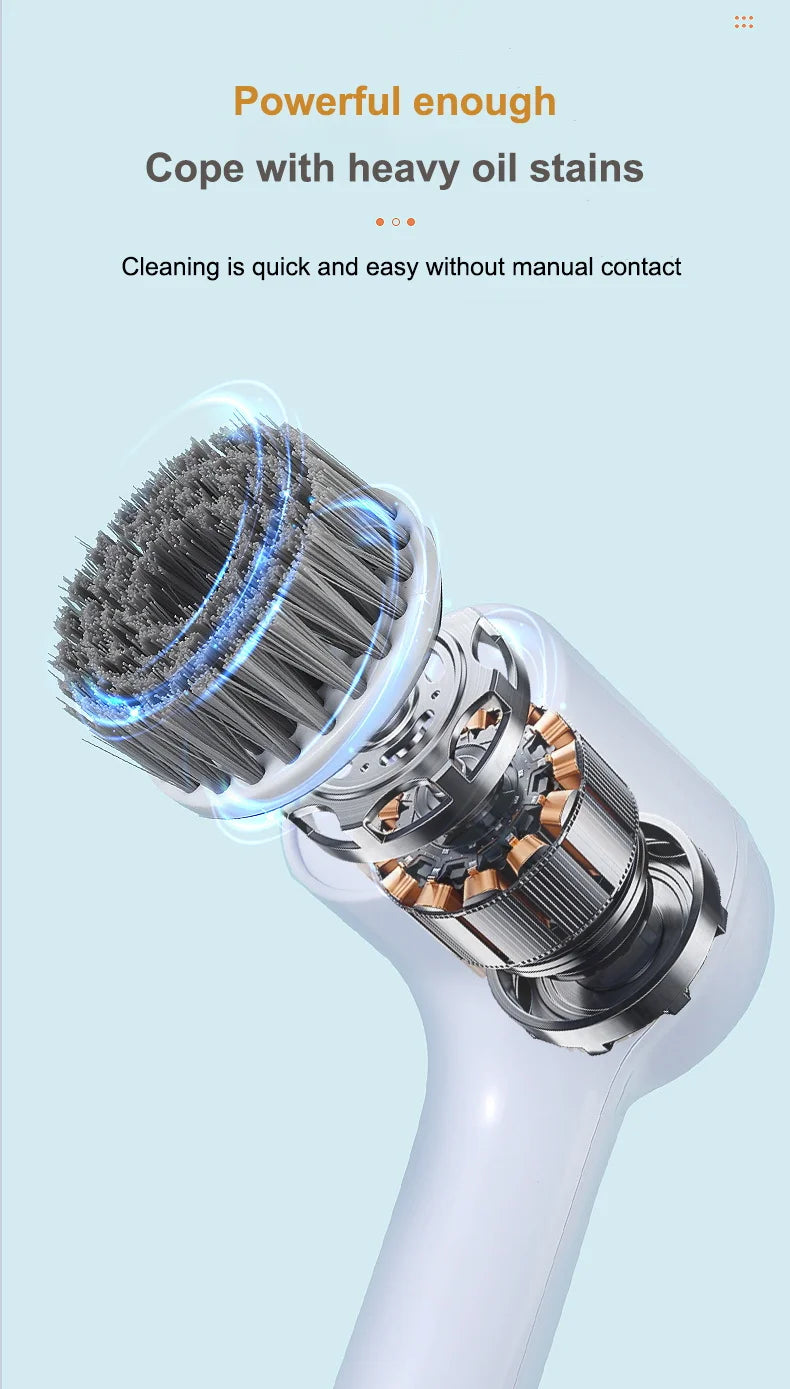 Electric Rotary Cleaning Brush for Kitchen and Bathroom
