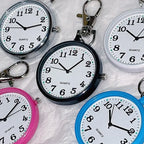 Portable Quartz Nurse Pocket Watch with Secure Keyring