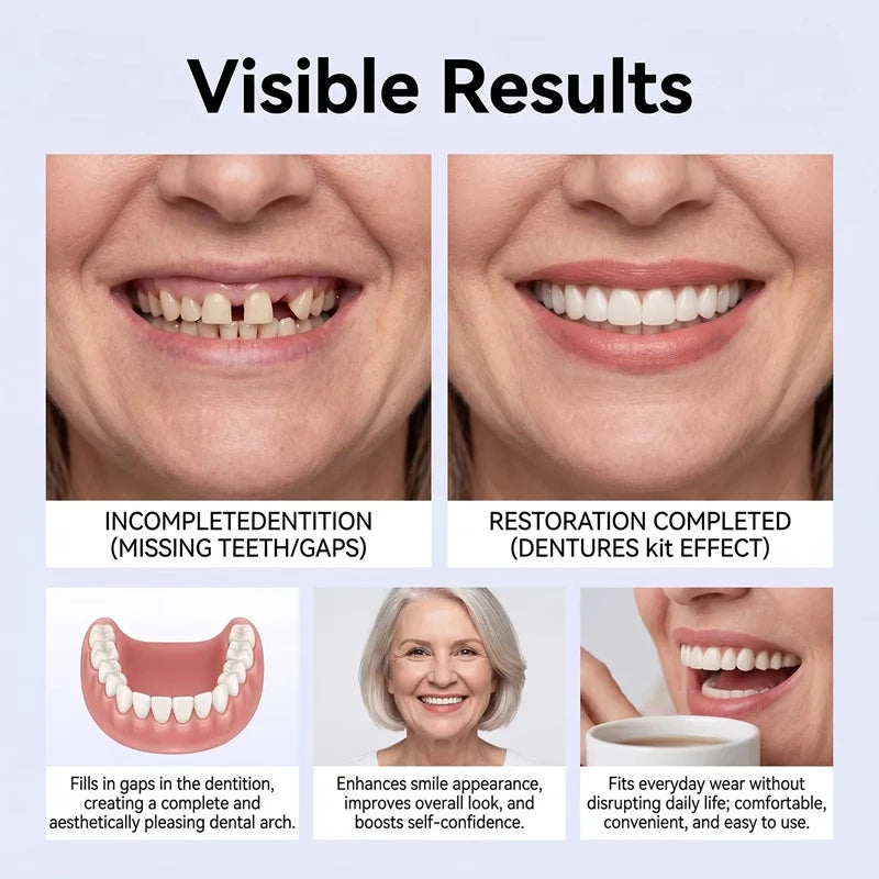 Comfortable Silicone Full Set Dentures for Instant Smile