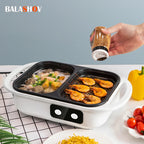 2-in-1 Electric Hot Pot and Grill for Indoor BBQ