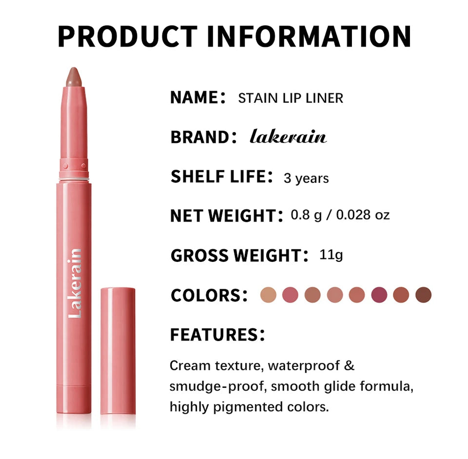 Water-Resistant Matte Lip Liner Pencil