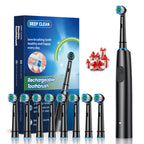 Rechargeable Electric Toothbrush with 8 Replacement Heads