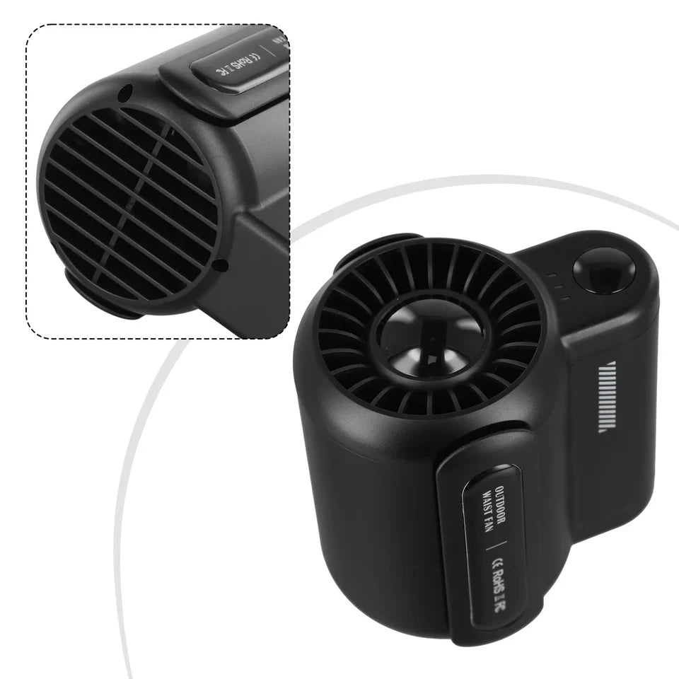 Portable Rechargeable Waist Clip Cooling Fan for Travel and Sports - 5