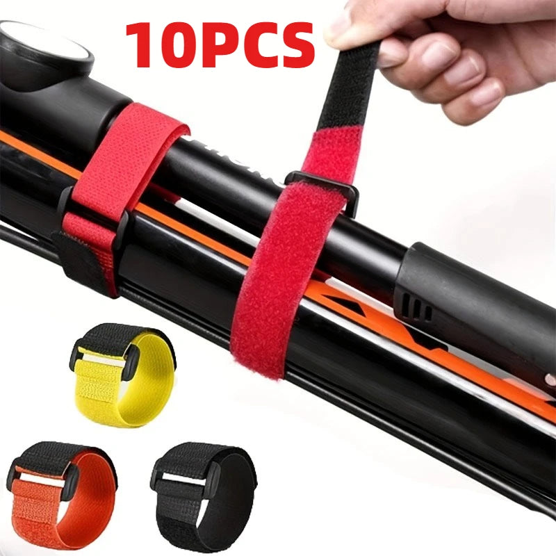 Reusable Fishing Rod Tie Straps for Organized Gear (10 Pack)