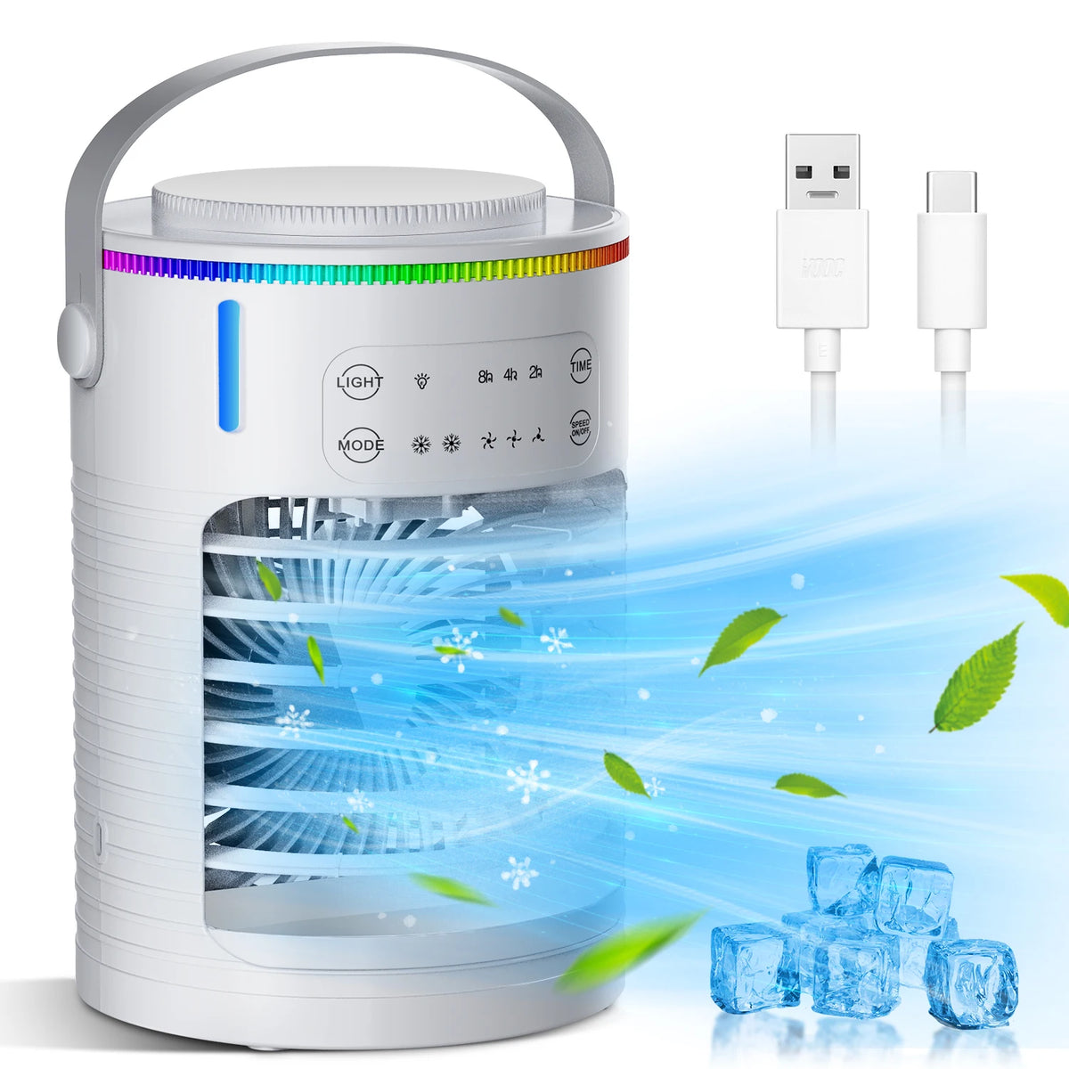 Portable Desktop Air Cooler and Humidifier with 6 Wind Speeds