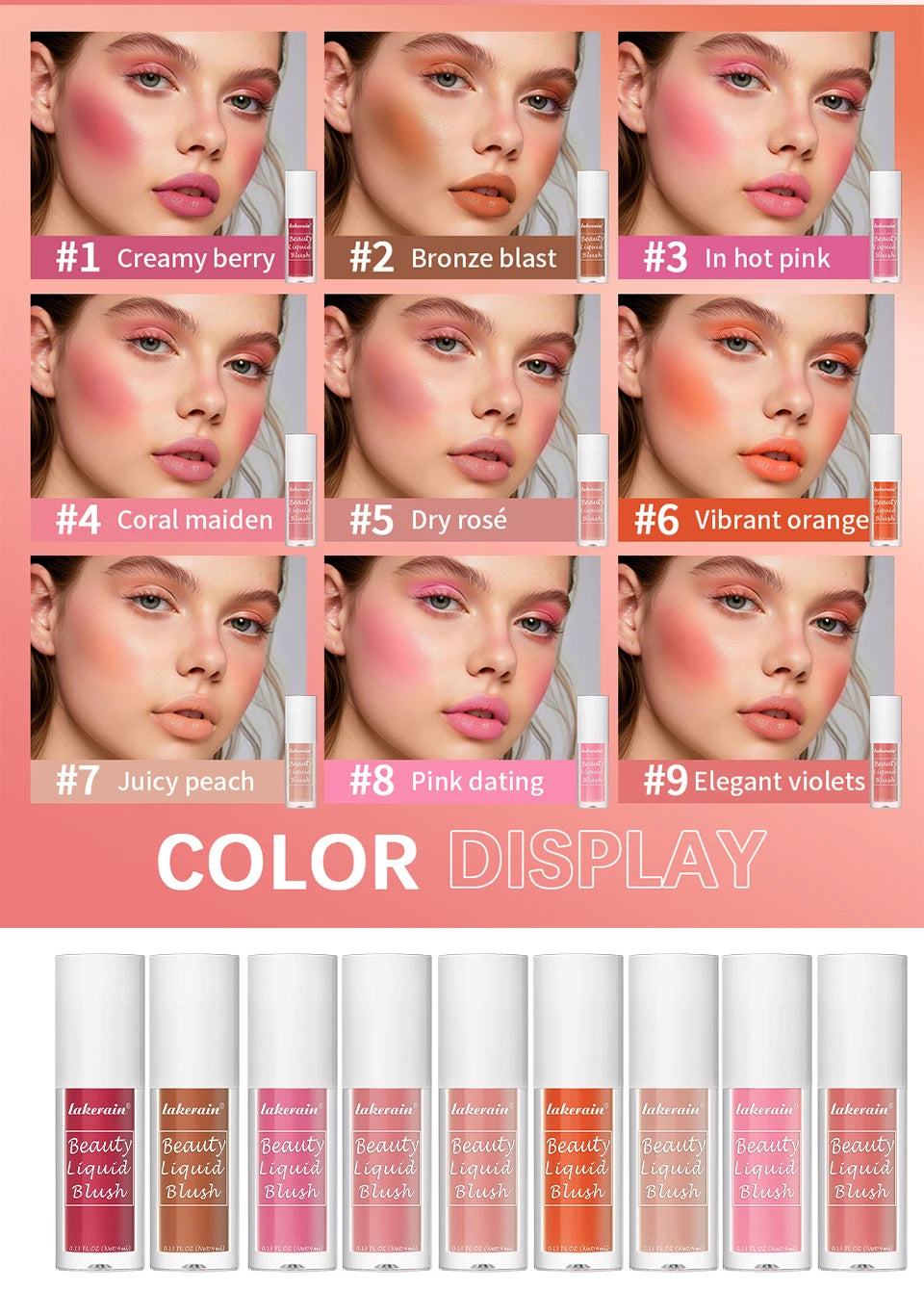Waterproof Liquid Cheek Blush for Natural Makeup