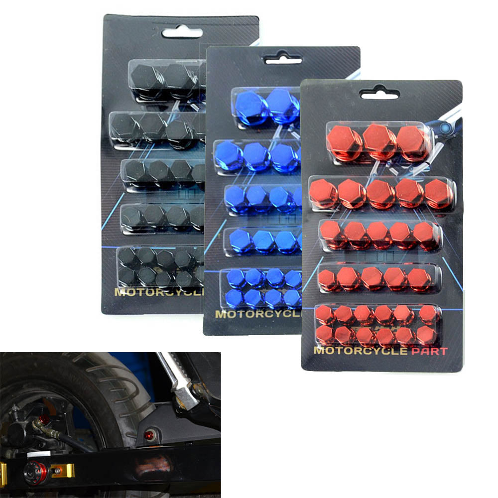 30-Piece Colorful Motorcycle Screw Nut Covers - 8