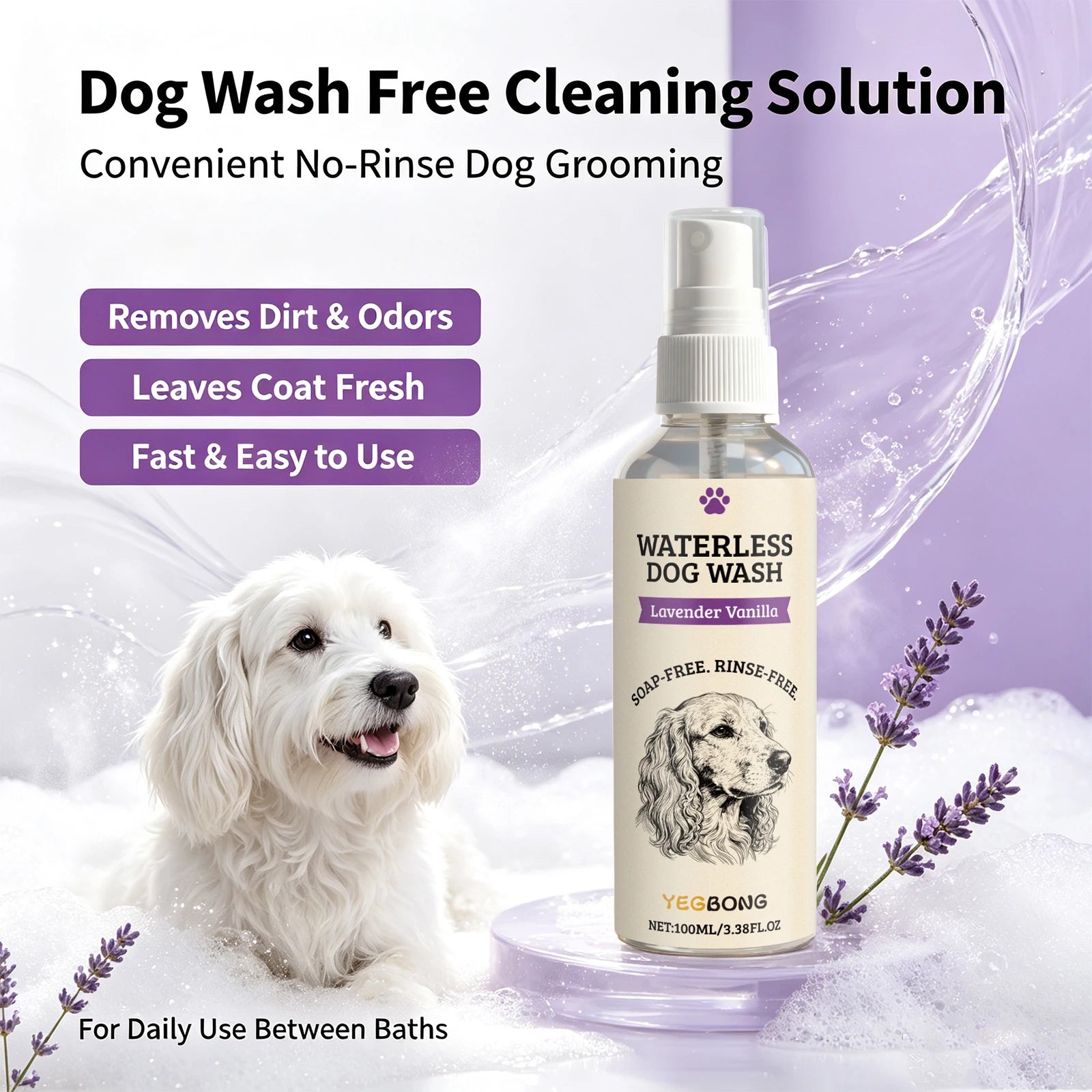 Waterless Pet Shampoo Spray for Dogs - 10